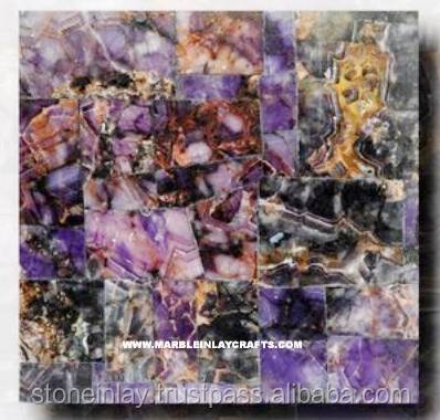 Natural Gemstone Amethyst Wall Tile